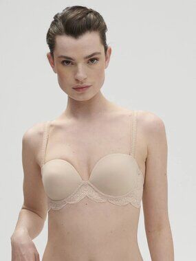 Simone Perelle Karma Strapless - Peau Rose NWT 34F
